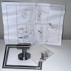 NWOT Silver Toilet Paper Holder